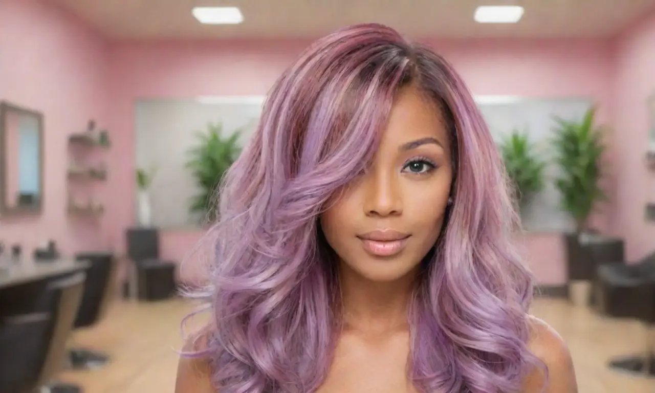 Una escena de peluquería vibrante con colores pastel, detalles delicados y un ambiente acogedor