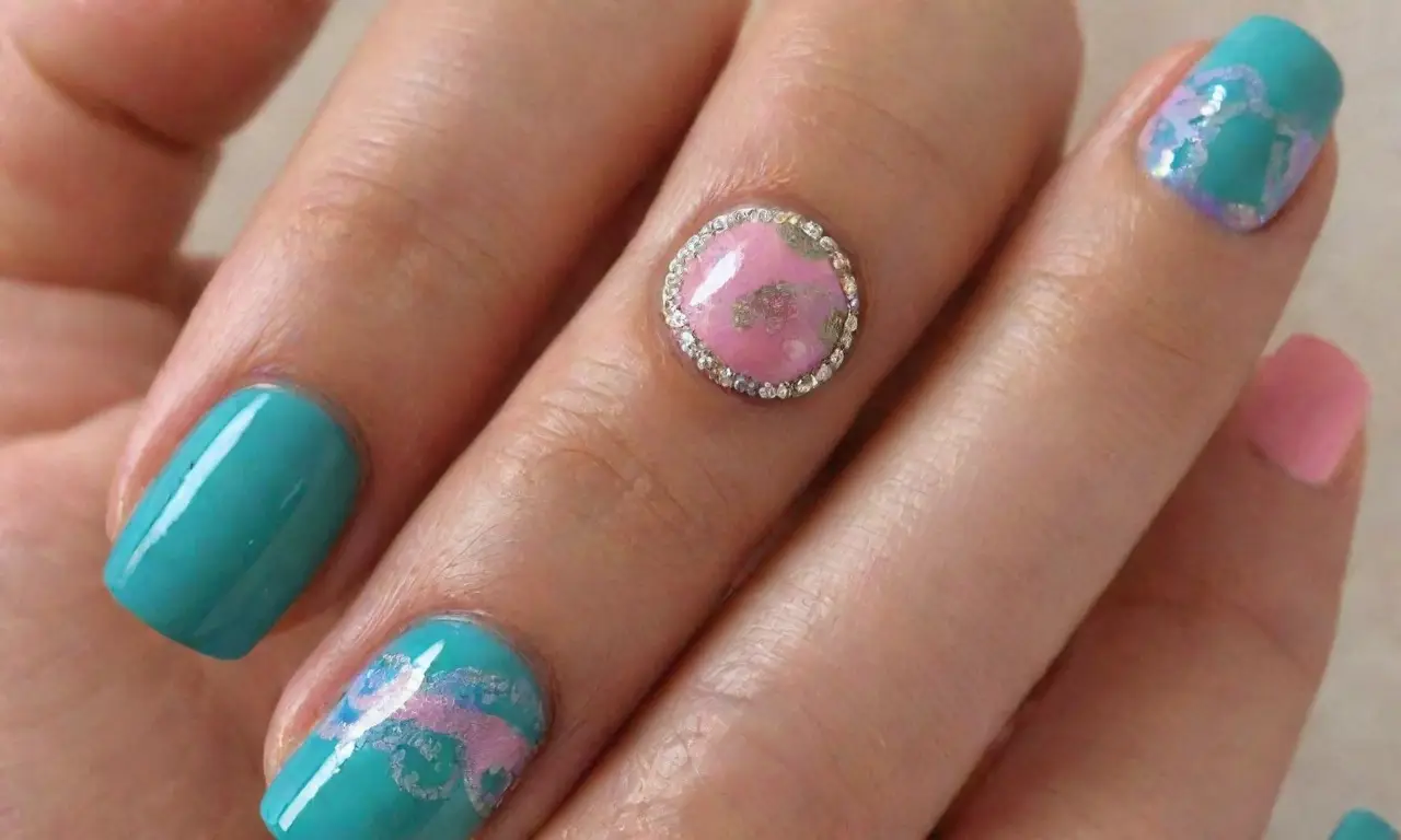 Colores vibrantes y patrones florales se combinan en arte de uñas elegante y creativo