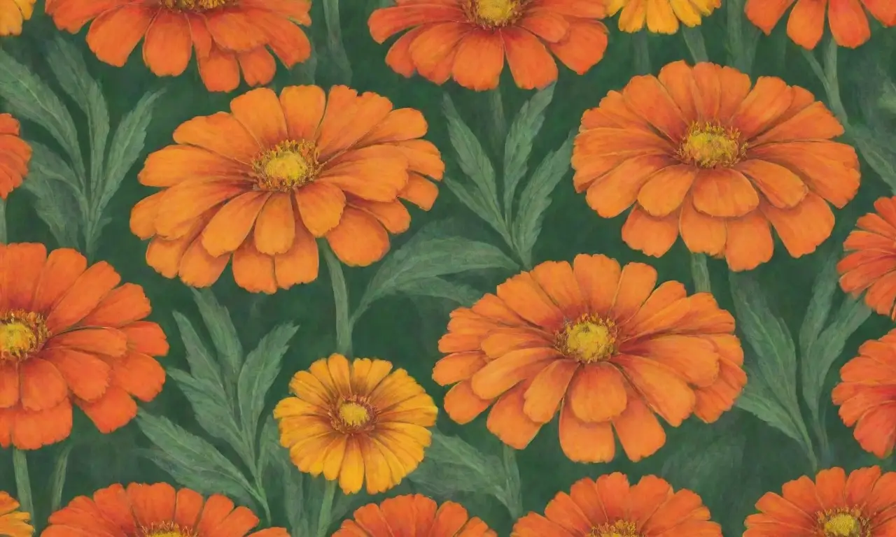 Flores de caléndula vibrantes con pétalos naranjas y amarillos, rodeadas de suavidad y luz que destacan su belleza