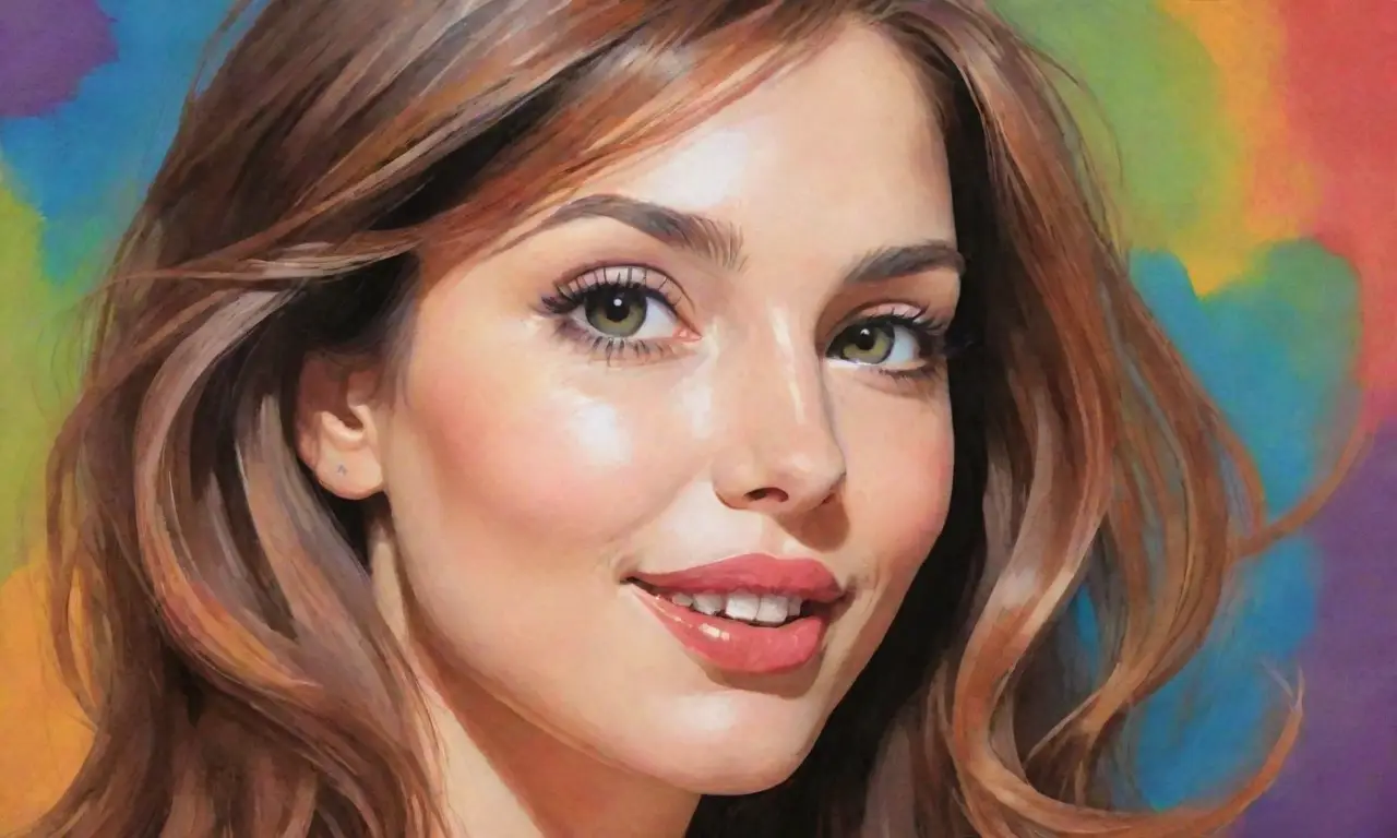 Un dibujo vibrante captura una figura femenina segura y juguetona en un ambiente nocturno