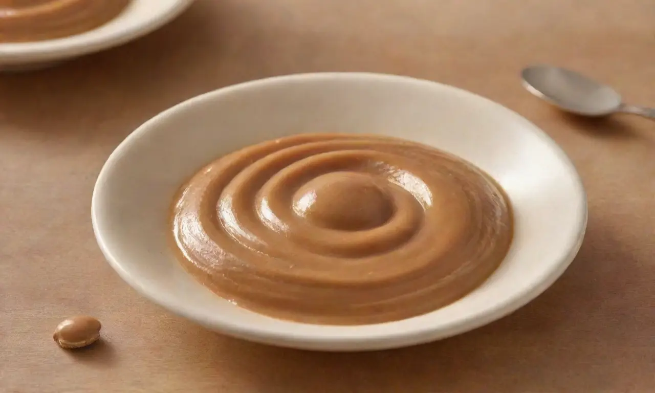 Un suave y cremoso dulce de leche se encuentra en el centro, rodeado de texturas rústicas y delicados detalles