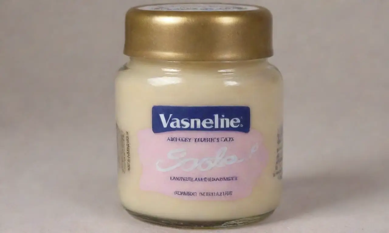 Vaseline se presenta en un frasco con textura cremosa, brillo suave, diseño delicado y un aspecto armónico