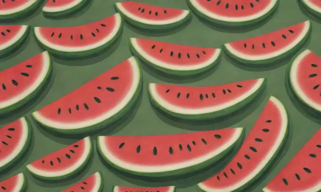 Ilustración vibrante de sandía con piel verde rayada