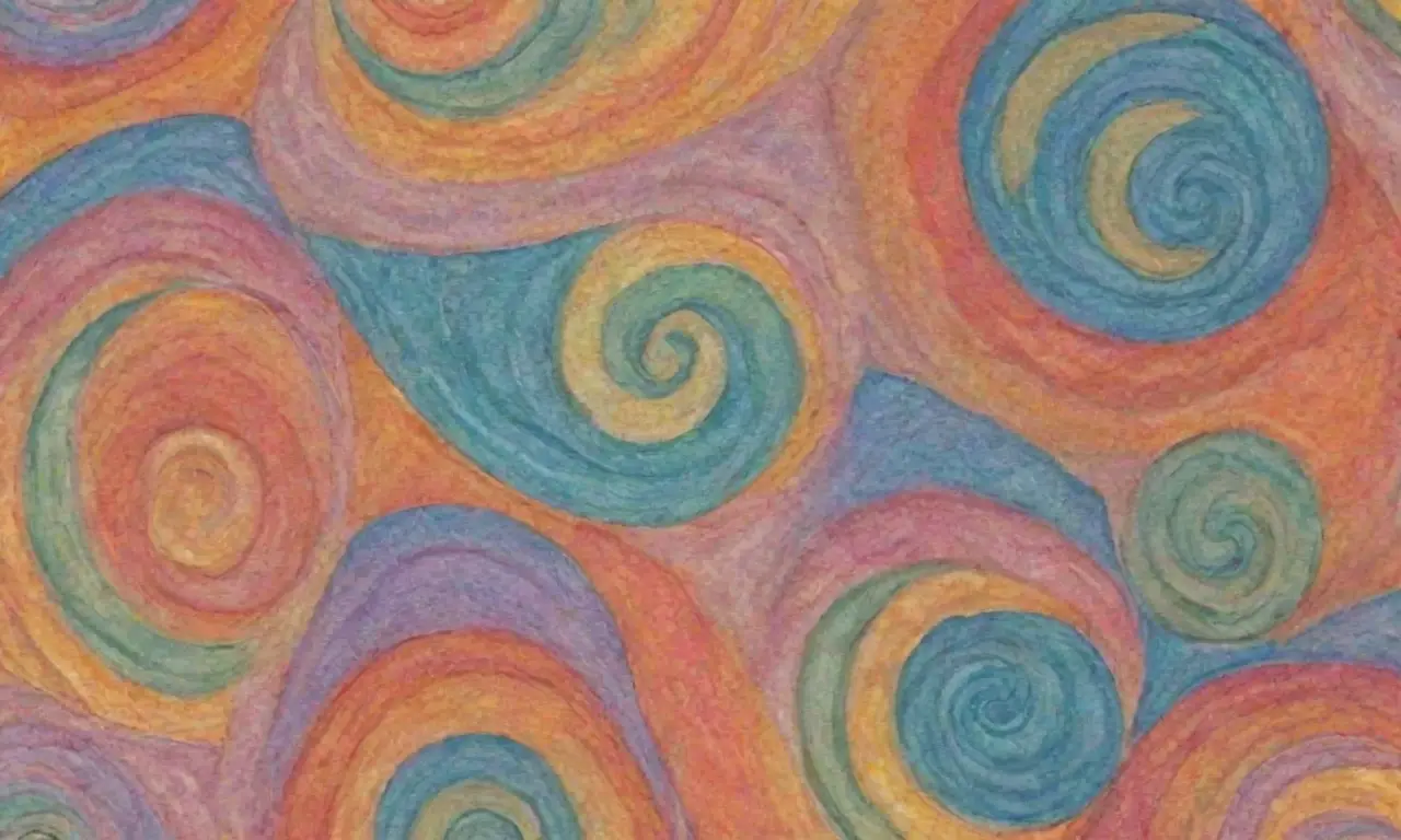 Un arte vibrante y etéreo que mezcla colores, formas y símbolos en equilibrio