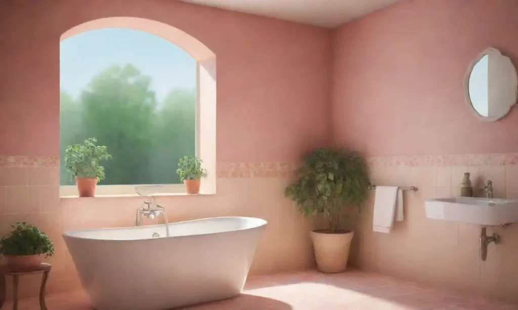 Una escena de baño vibrante con sombras suaves