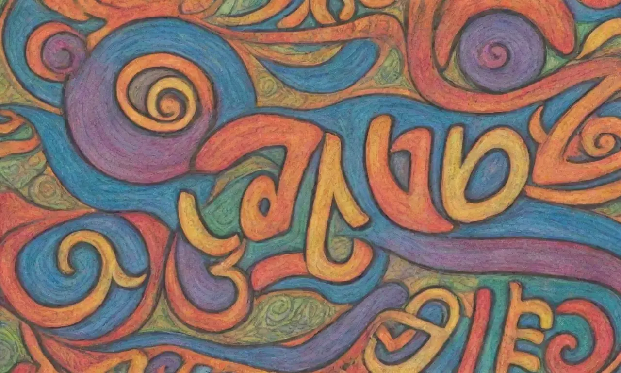 Composición visual compleja de letras y formas que ilustra confusión y matices semánticos