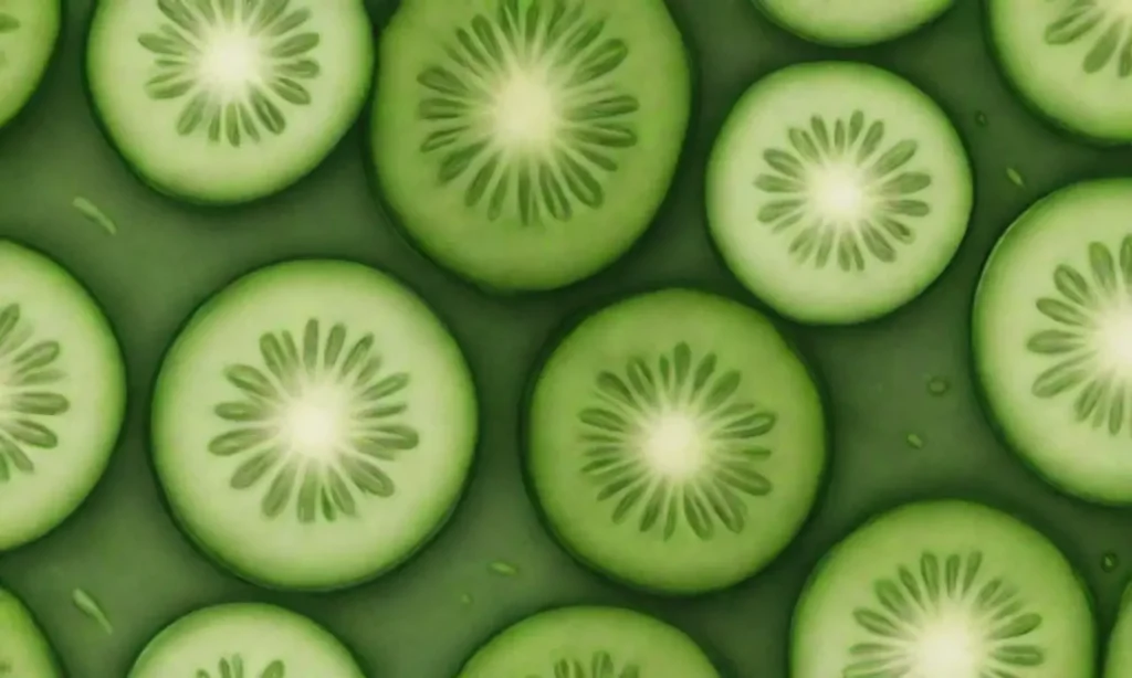 Composición vibrante de pepinos verdes y cabello variado