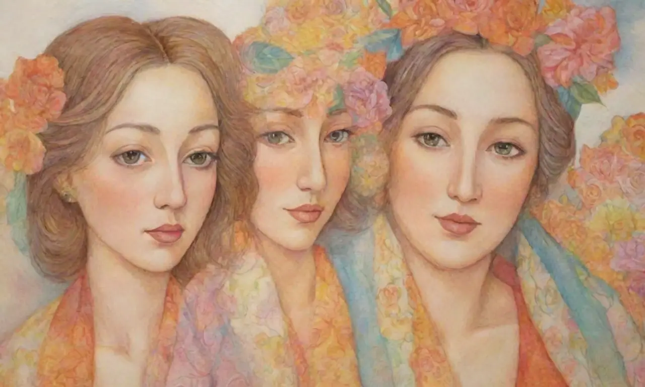Una combinación de líneas suaves, colores cálidos y detalles intrincados crea una obra artística emocionalmente envolvente